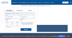 Desktop Screenshot of flycapeair.com